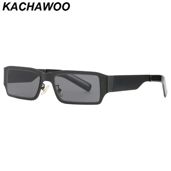 Kachawoo vintage, saulesbrilles sieviešu laukumā nerūsējošā tērauda metāla modes saules brillēm vīrieši taisnstūris, melnā un sudraba 2021. gada Vasarā