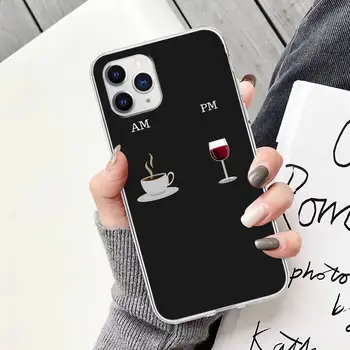 Kafijas Vīna Kauss Pārredzamu Mobilo Tālruni Gadījumā, Ja Vāciņš Samsung Galaxy A51 A71 S20 S10e S7 S8 S9 S10 Plus