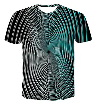 Karstā Pārdošanas Jaunu 3d Druka T-Kreklu Radošā Dizaina Vertigo Top Vīriešu Īsām Piedurknēm Modes Tendence Universāls, Ielas Stila Skaists