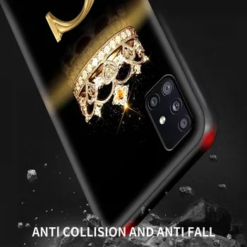 Karstā Zelta Vēstuli Tālrunis Case For Samsung Galaxy A51 A71 A21S M31 M30s A31 A41 A11 A01 M51 Black Soft Mobilo Segtu Sac