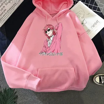 Kawaii Pelēkā Vārna Sievietēm Krāsas Yarichin B Klubā Drukāt Pavasara Modes Ikdienas Drēbes Anime Harajuku Jaukā Meitene Mama Brīvs Krekls