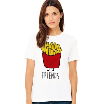 Labākais Draugs Piedāvātos T-Krekls Sievietēm Fast Food Tee Krekls Femme Kokvilnas Topi, t-veida, Vintage T Tee Dāvanu