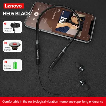 Lenovo he05 bezvadu Bluetooth austiņas augstas kvalitātes karājas kakla Apple vivo Huawei oppo universal super ilgs gaidīšanas