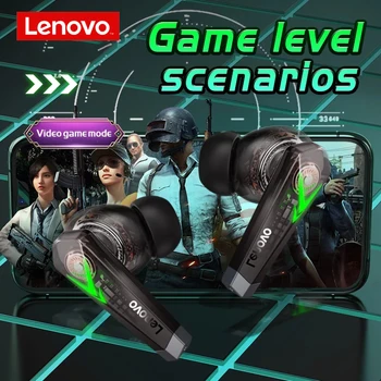 Lenovo LP6 TWS Zema Latentuma Spēļu Austiņas Bluetooth 5.0 Stereo Skaņu, Bezvadu Headpone ar iebūvētu Mic un 300mAh Uzlādes Kaste