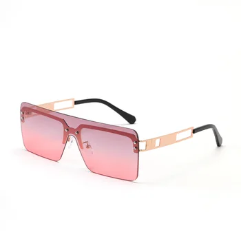 Lielgabarīta bez apmales Saulesbrilles Sieviešu Modes Metāla Slīpums Saules Brilles Luksusa Dāma Sunglass Brilles UV400 Toņos Gafas De Sol
