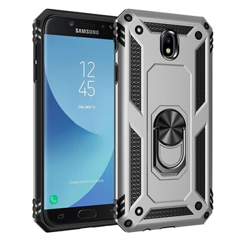Luksusa Bruņas Triecienizturīgs Telefona Case For Samsung Galaxy J5 2017 J7 Pro J530F/DS J730F/DS J530FM J730FM Gredzenu Turētājs Magnēts Vāciņu