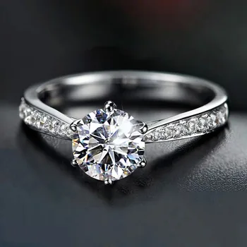 Luksusa kristāla 925 sterling silver ring Crystal sievieti Skaistu dāmu Gredzens diezgan modes iesaistīšanās kāzu rotaslietas Puse