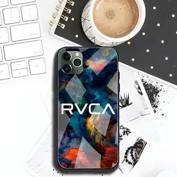 Luksusa zīmolu RVCA Telefonu Gadījumā Rūdīts Stikls iPhone 12 pro max mini 11 Pro XR XS MAX 8 X 7 6S 6 Plus SE 