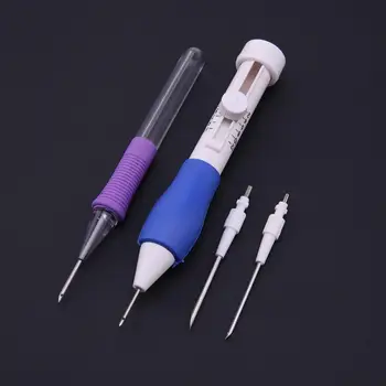 Magic Izšuvumi Pildspalvu DIY Amatniecības Burvju Izšuvumi Pildspalvu Komplekts DIY 3 Maināmām Perforators, Adatas, Šūšanas Piederumi