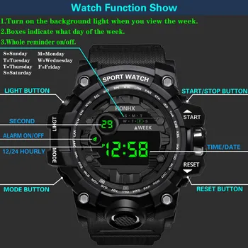 Mens Watch Vienkāršas Gaismas Sensors Led Ciparu Elektroniskās Aproces, Pulksteņi Āra Darbojas Sporta Ūdensizturīgs Skatīties Relogio Reloj