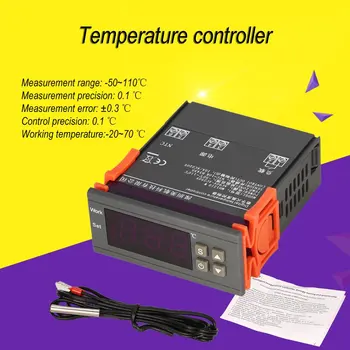 MH1210W AC90-250V Digitālo Temperatūras Termostata Regulators Kontrolieris -50~110 C Apkures, Dzesēšanas Kontroles NTC Sensors