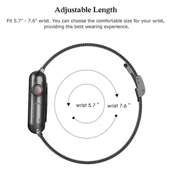 MIlanese siksnu Apple Skatīties joslas 44mm 40mm 38mm Silm Nerūsējošā tērauda watchabnd Metāla aproce iwatch sērija 3 4 5 zviedrija 6 joslu