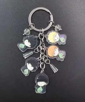 Mob Psiho 100 Mobu Saiko Hyaku Maiga Akrila Anime Atslēgu Gredzens Karikatūra Keychain Flash Krelles Schoolbag Maku Apdare