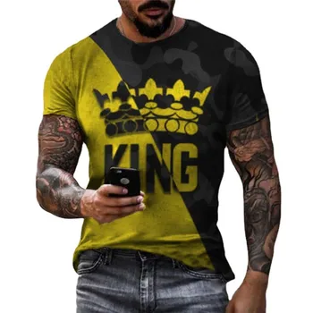 Modes KARAĻA Kronis 3D Iespiesti Vīriešu Un Sieviešu T-Krekls Vasaras O-veida Kakla Īsām Piedurknēm Top Gadījuma Sporta Liela Izmēra T-krekls Vīriešiem