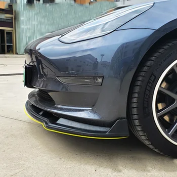 Oglekļa Šķiedras Izskatās/Melns Auto Priekšējo Buferi Sadalītāja Lūpu Ķermeņa Komplekta Spoilers Difuzoru Custom Tikai Tesla Model 3 2017-2020