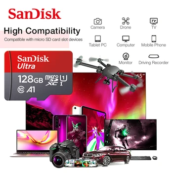 Oriģināls Sandisk Ultra Micro SD 16GB 32GB 64GB, 128GB un 256 gb 400GB Micro SD TF Kartes Flash atmiņas Kartes Atmiņas Kartes microSD Telefona