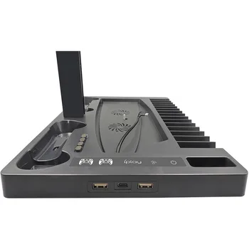 Par PS5 Vertikālā Dzesēšanas Ventilatori Stāvēt DualSense Kontrolieris Uzlādes Staciju Digitālo Izdevums ar 14 Spēles Slots 3 Hub Ostas Lādētāju