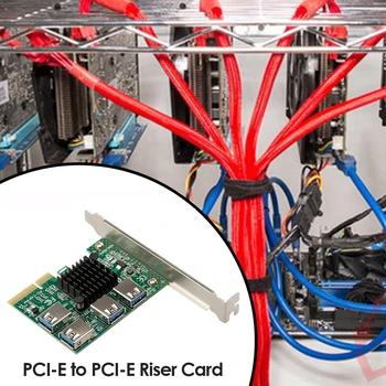 PCI-E uz PCI-E Adapteris Extender 1 Kārta, 4 PCI-Express Slots, 1x līdz 4x 16x USB 3.0 Stāvvadu Reizinātājs Kartes Pārveidotāju un USB Interfeiss X 4