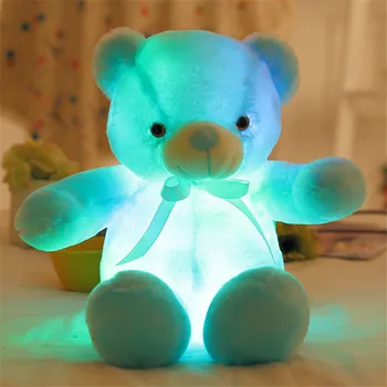 Plīša lācīti Radošo iedegas LED lācīti mīkstās Plīša Rotaļlietas Krāsains Kvēlojošs lācīti Ziemassvētku Dāvanu Bērniem