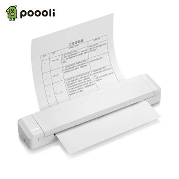 Poooli A4 Papīra Impresora Iebūvēts Akumulators Mobilie Portatīvie Foto Bluetooth Bezvadu Dokumentu Termiskās Pārneses Printeri A4