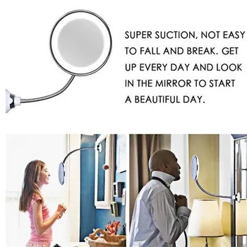 Portatīvo Elastīgu Aplauzums Spogulis 10X Palielināmie Spoguļi LED Apgaismota Touch Screen Iedomība Spogulis tualetes galdiņš Kosmētikas Spoguļi 30