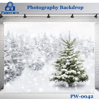 Powerwin Vinila 150x210cm Fotogrāfijas Fons Ziemas Sniega Ainavu Dekorācijas Kāzām, Ziemassvētkiem, Dzimšanas dienas Svētku Studio Fona