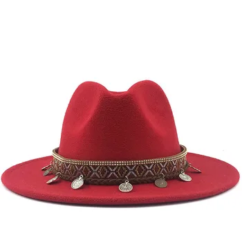 Pragmapism Vīrieši Sievietes Platām Malām Jūtama Džeza Fedora Cepures Britu Stila Trilby Puses Oficiālu Panama Klp Kleita Cepures Top Hat Fedoras