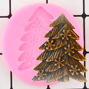 Priedes Koka Sniegpārsliņu Silikona Veidnes Ziemassvētku Kūku Cilindrs Pomādes Kūka Dekorēšanas Instrumentiem, Konfektes Polimēra Māla Šokolādes Veidnes