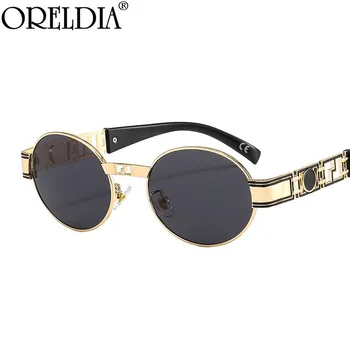 Punk Ovālas formas Saulesbrilles Ir 2021. Modes Sieviešu Krāsains Saules Brilles Toņos Brilles Vīriešu Zīmols, Dizainers, Metāla Rāmji, Brilles UV400