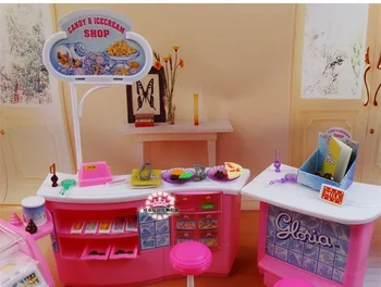 Restorāns Barbie Princess Dāvanu Uzstādīt liela izmēra luksusa villa virtuves meitene rotaļu spēlēt māja bērniem
