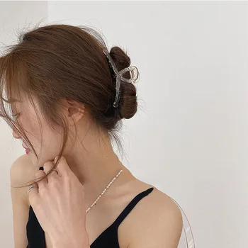 Retro krāsu vienkāršu savvaļas ģeometriskiem matu nozvejas ins pārredzamu nozvejas klipu skaista meitene matadatu atpakaļ galvu klipu