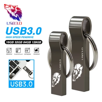 Reālā jauda, metāla Pen Drive 3.0 metāla USB Flash Drive 64GB, 128GB 32GB lielu ātrumu 16GB 8GB atmiņas Flash USB3.0 Stick