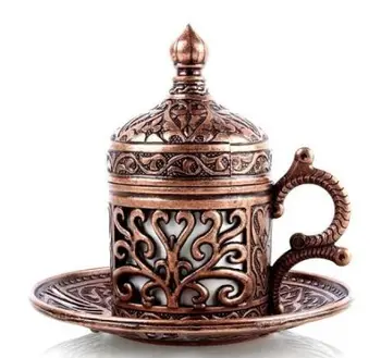 Roku darbs autentisks dizains turku, grieķu, arābu kafijas Espresso komplekts 1 pakalpojums, kausi ar vāku, renes patvaļīgi candy trauku dāvanu