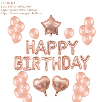 Rožu Zelta Kāzas, Dzimšanas Dienas Svinībām Baloni Daudz Laimes Dzimšanas Dienā Burti Alumīnija Folijas Baloniem Jubilejas Pasākums Partijas Apdare