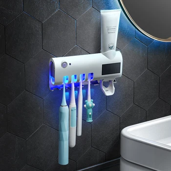 Saules UV Gaismas Ultravioleto zobu Suka Sterilizer Automātiskā Zobu pastai, kas Izsmidzinātājs, Komplekti, Vannas istabu Aksesuāri Vannas istabu Produktu