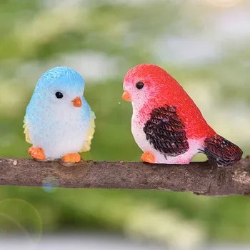 Simulācijas Ainavu Putns Apdare Miniatūras Statuetes Cute Karikatūra Sveķu Putnu Amatniecības Rotaļu Mikro Dārza Piederumu Dekoru 1 GAB
