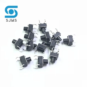 SJMS 20PCS 6*6*7 Tact Switch Spiediet Pogu DIP 4 Pin Taustes Spiediet pogu 6X6X7 mm Mikro Slēdzis Touch Pogu Taustes Reset slēdzis