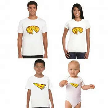 Smieklīgi Ģimenes Izskatās Tētis un Dēls Ģimenes Atbilstošas Drēbes Pica Print T-krekls Tētis, Māmiņa, Mazulis Baby Romper Tēvs, Māte Meitu
