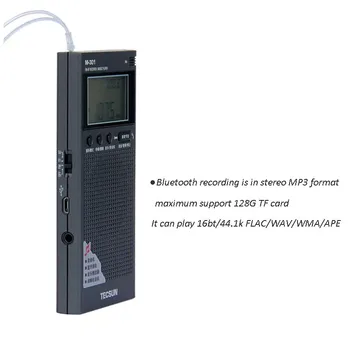 TECSUN M-301 Mini Portatīvo Bluetooth, Mūzikas Atskaņotājs, Skaļrunis FM 64-108Mhz Ierakstīt Audio-Ar austiņu