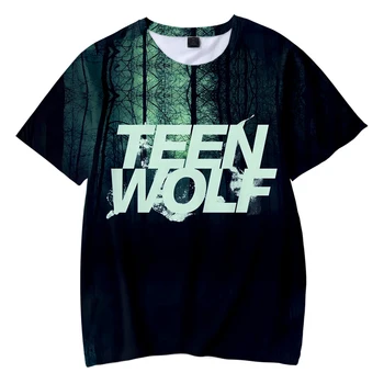 Teen wolf T-krekls seriāls Cosplay 3D drukāšanas streetwear 2021. gada vasaras vīriešu un sieviešu modes O-veida kakla T-krekls lielgabarīta īss