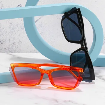 TIK&EI Modes Cat Eye Saulesbrilles Sieviešu Vintage Daļēji bez apmales Slīpumu, Spogulis, Briļļu Vīriešiem Trending Saules Brilles Toņos UV400