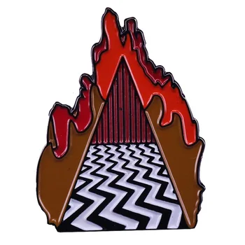 Twin Peaks Pin Sasodīti Smalkas Double R Kafijas Agent Cooper Diāna Žetons Lāpstiņa Black Lodge Pūce Broša David Lynch Filmu Fans Papildus