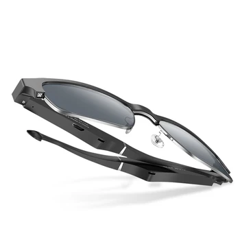 Ultra-light Smart Bezvadu Saulesbrilles Black Tehnoloģija Multi-funkciju Zvanu Daļēji atvērtu Skaņas Efektu Gadījuma Polarizētās Brilles