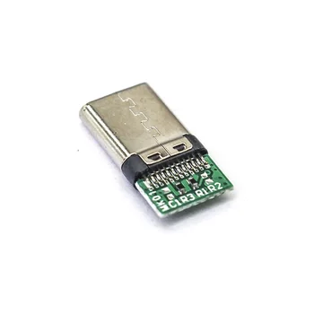 USB 2.0 C Tipa Savienotāji Jack Asti usb Male Plug Elektriskās Spailes metināšanas DIY datu kabeļu piederumi, 24 pin 2 / 5 gab