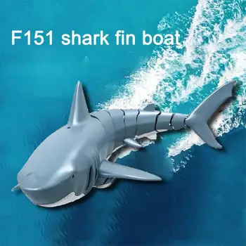 USB Uzlādes 2.4 G Simulācijas Tālvadības Haizivs Laivu, Bērnu Rotaļu Ūdens Rotaļlietas Vannas istabas Dzīvnieku Baseins, Āra RC Rotaļlietas Pel Q7B4