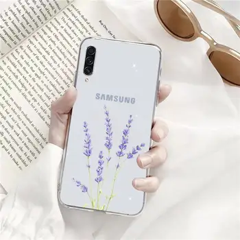 Vienkārši Lavandas Lillā Ziedi Telefonu Gadījumā Pārredzamu Skaidrs Par Samsung Galaxy A71 A21s S8 S9 S10 plus piezīme 20 ultra