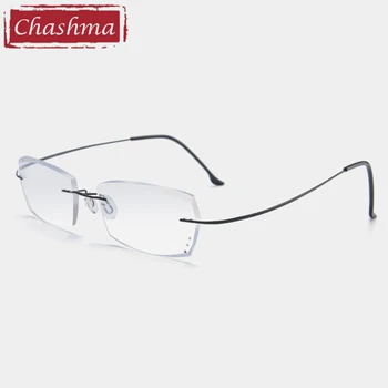 Vīrieši Ultra Light Briļļu Tīra Titāna Recepšu Lēcas Sievietes Bez Apmales Optisko Progressive Rāmjos Anti Blue Ray Brilles Rāmis