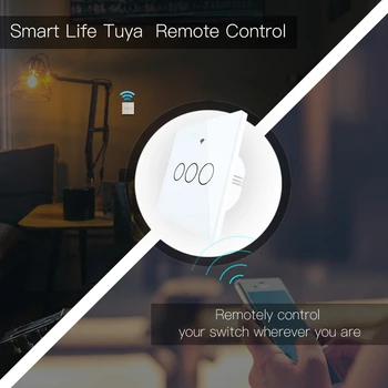 WiFi Smart Sienas Slēdzi Nospiest Gaismas Slēdzi ES Tipa Smart Life/Tuya Bezvadu Tālvadības pults Strādā ar Alexa, Google Home
