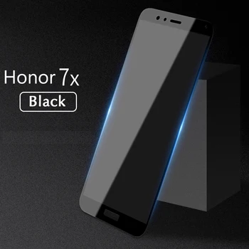 YKSPACE Pilnībā Segtu 2.5 D Screen Protector For Huawei Honor 7X 7 X 9H Rūdīta Stikla, Melns Balts Zelts Aizsardzības Plēves