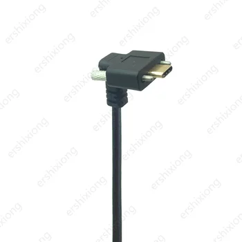 Zelta USB 3.1 Kabeļa Tips-C Vīriešu 90 Grādu taisnā Leņķī Paplašinājumu Datu Paplašinātāju Vadu ar Paneļa Piestiprināšanas Skrūves Caurumu 10Gb/s